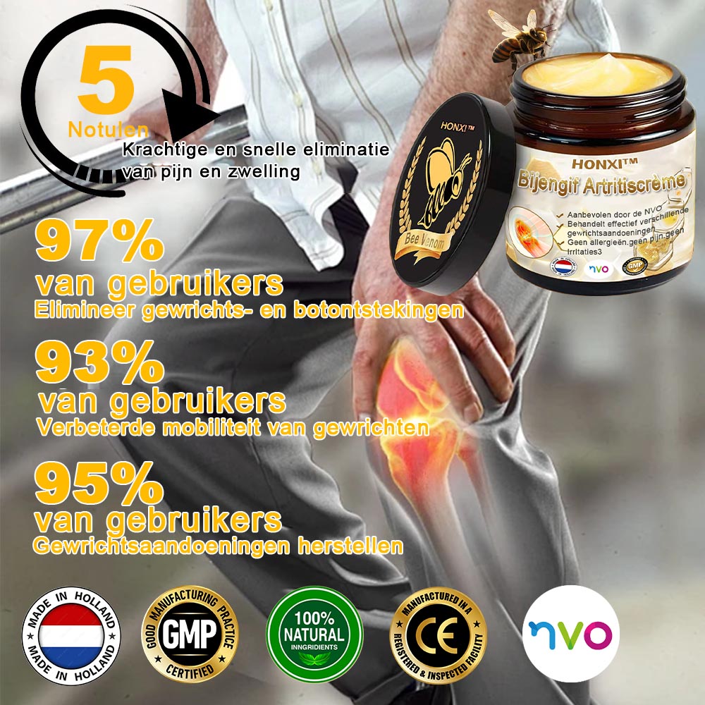 HONXI™ Bijengif Artritiscrème(Ontworpen voor senioren, adviseert NVO)
