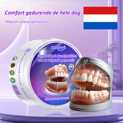 🦷Hermsa® Comfortabele kunstgebittenvan de volgende generatie🏆 (hoogwaardige kunstgebitten, gemakkelijk te dragen - beperkte korting van 70%)