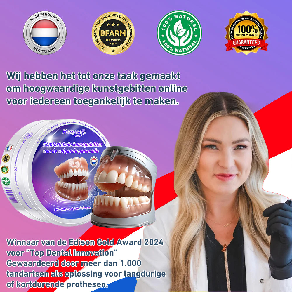 🦷Hermsa® Comfortabele kunstgebittenvan de volgende generatie🏆 (hoogwaardige kunstgebitten, gemakkelijk te dragen - beperkte korting van 70%)
