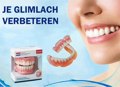 🦷Gemaakt en geleverd vanuit Nederland | Hermsa® siliconen prothese – comfortabel, natuurlijk en eenvoudig aan te passen