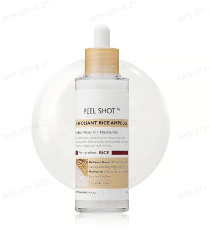 Peel Shot Glow Rijst Ampul Duo - Serums voor Ophelderen, Exfoliëren en Hydrateren🌾