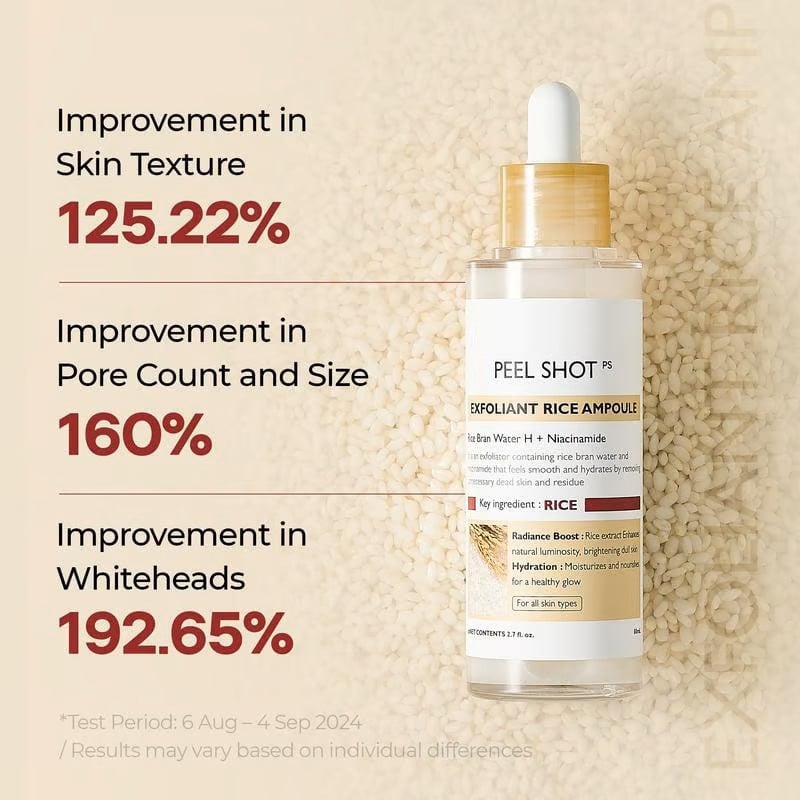 Peel Shot Glow Rijst Ampul Duo - Serums voor Ophelderen, Exfoliëren en Hydrateren🌾