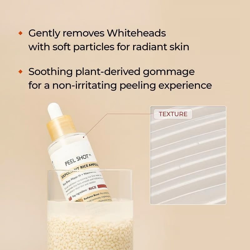 Peel Shot Glow Rijst Ampul Duo - Serums voor Ophelderen, Exfoliëren en Hydrateren🌾